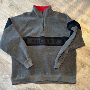Disney Gray and Black Zip-Up Men's Sweater